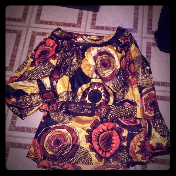 Tops - Long sleeve blouse with belt